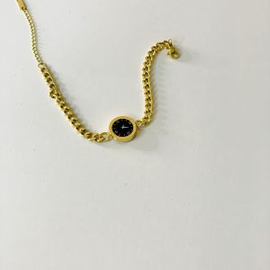 Black stone watch design bracelet