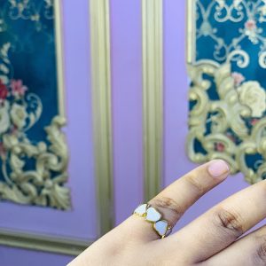 White heart stainless ring