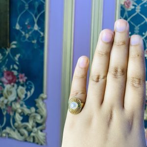 White Pearl stainless adjustable ring