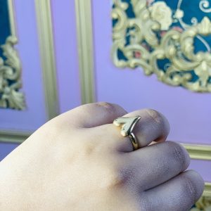 Stainless adjustable heart ring